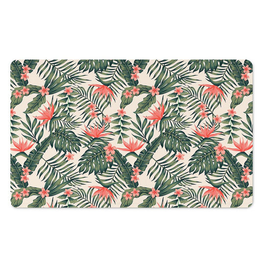 Blossom Tropical Leaves Pattern Print Polyester Doormat