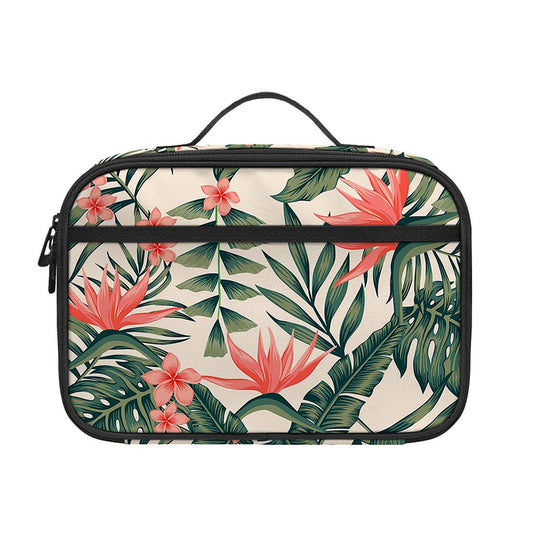 Blossom Tropical Leaves Pattern Print Portable Lunch Bag