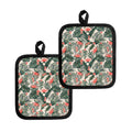 Blossom Tropical Leaves Pattern Print Pot Holders