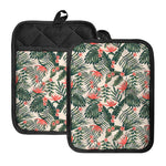 Blossom Tropical Leaves Pattern Print Pot Holders With Pocket