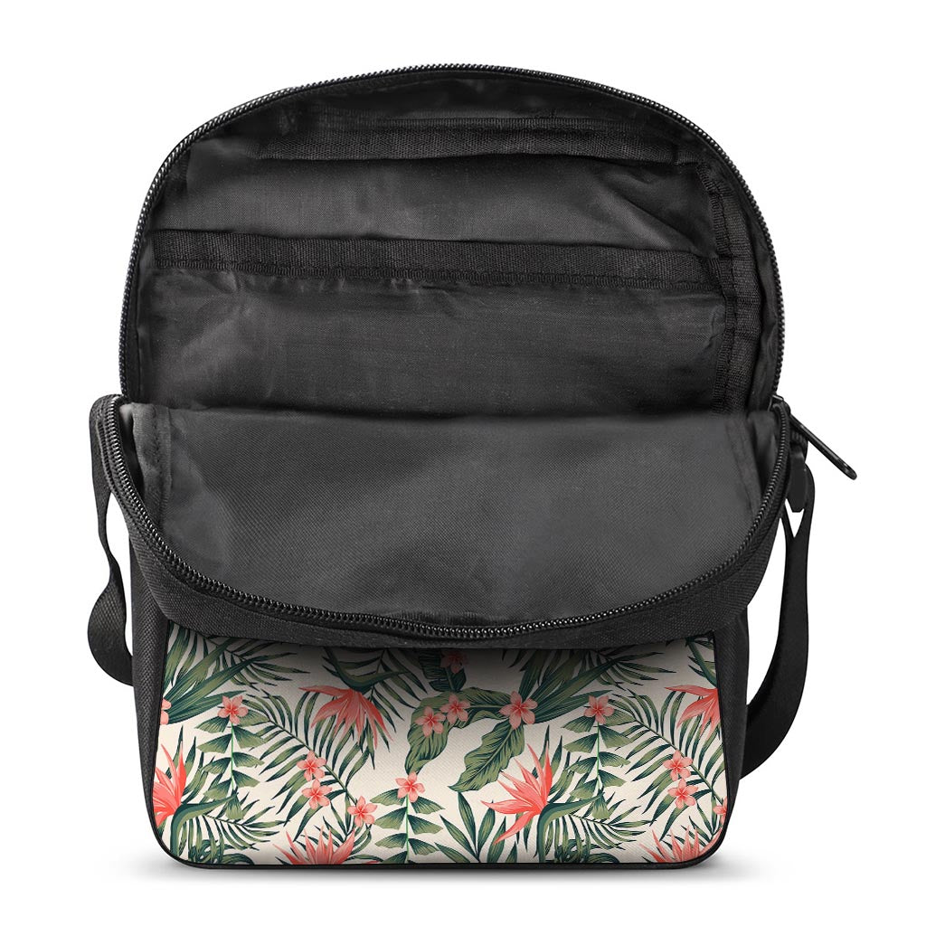 Blossom Tropical Leaves Pattern Print Rectangular Crossbody Bag