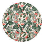 Blossom Tropical Leaves Pattern Print Round Blanket