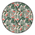 Blossom Tropical Leaves Pattern Print Round Floor Mat