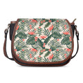 Blossom Tropical Leaves Pattern Print Saddle Bag