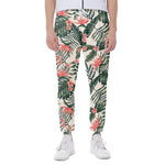 Blossom Tropical Leaves Pattern Print Scuba Joggers