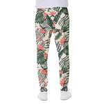 Blossom Tropical Leaves Pattern Print Scuba Joggers