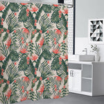 Blossom Tropical Leaves Pattern Print Shower Curtain