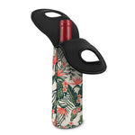 Blossom Tropical Leaves Pattern Print Single Neoprene Wine Tote