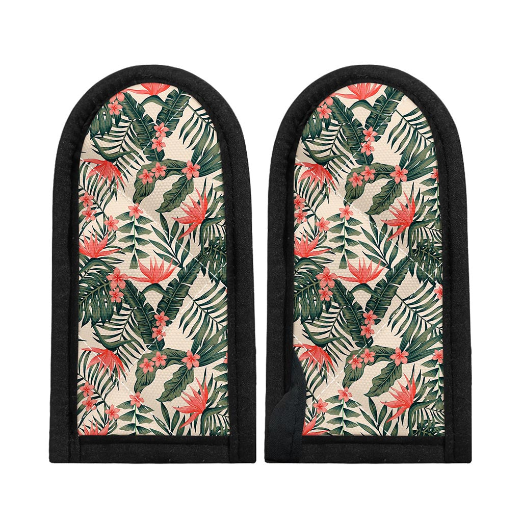 Blossom Tropical Leaves Pattern Print Skillet Handle Cover