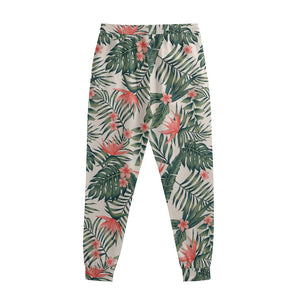 Blossom Tropical Leaves Pattern Print Sweatpants