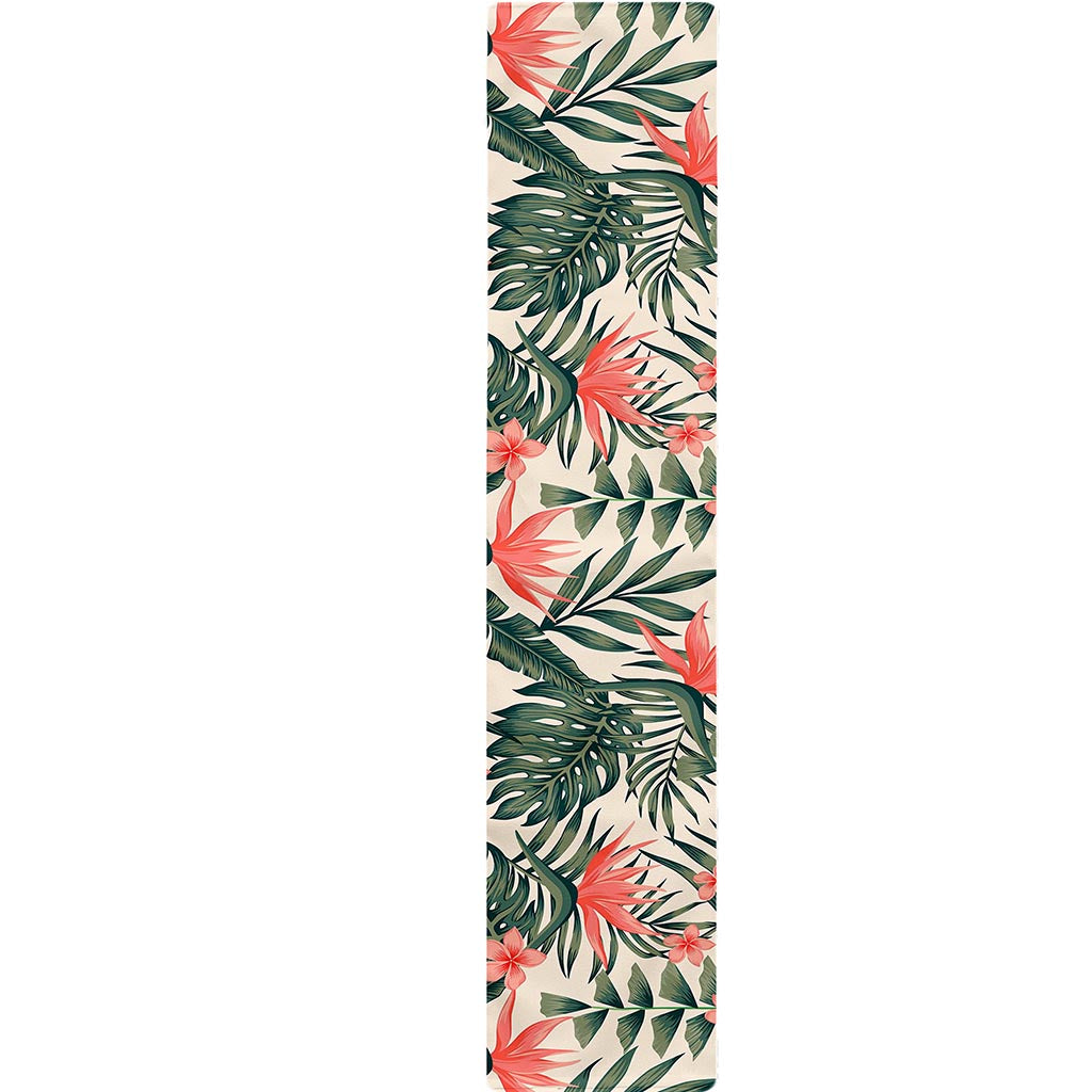 Blossom Tropical Leaves Pattern Print Table Runner