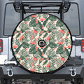 Blossom Tropical Leaves Pattern Print Tire Cover With Camera Hole