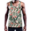 Blossom Tropical Leaves Pattern Print Men's Workout Tank Top