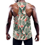 Blossom Tropical Leaves Pattern Print Training Tank Top