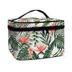 Blossom Tropical Leaves Pattern Print Travel Makeup Bag