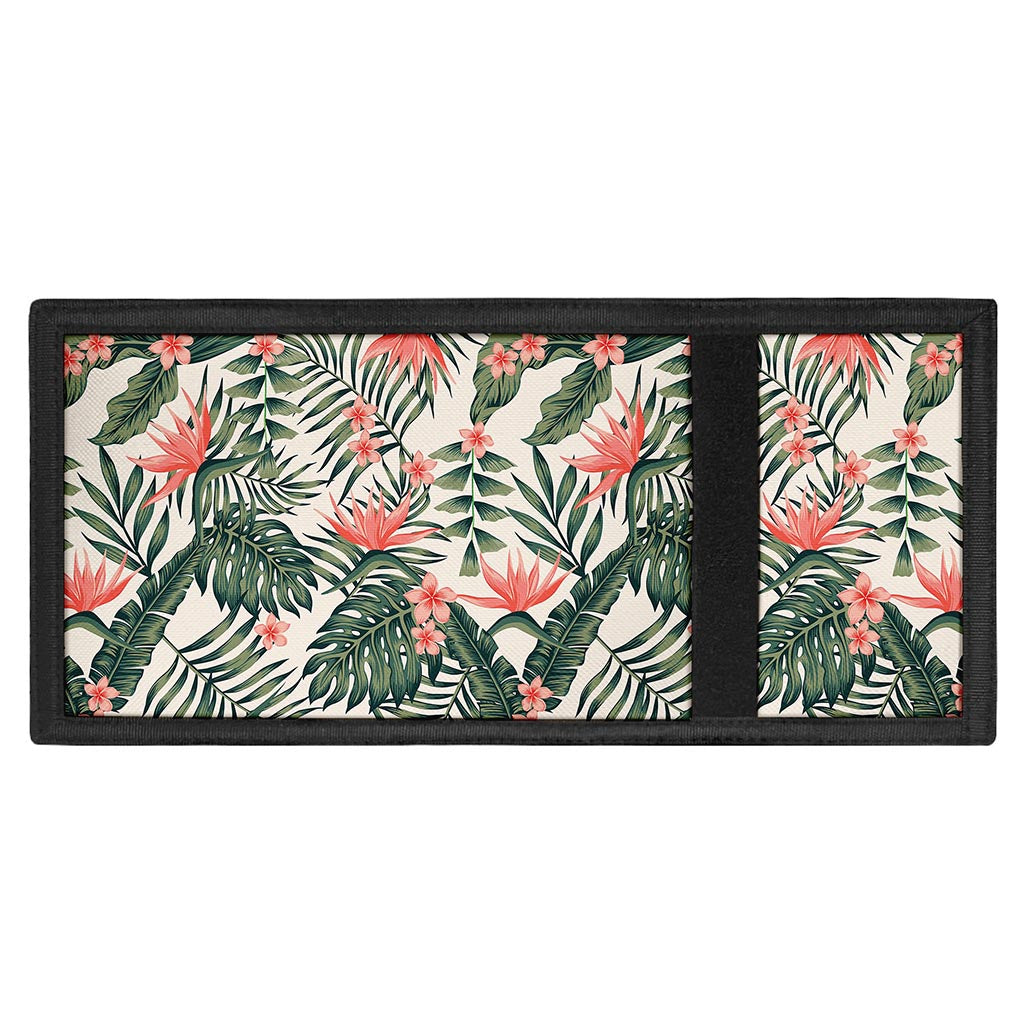 Blossom Tropical Leaves Pattern Print Trifold Wallet