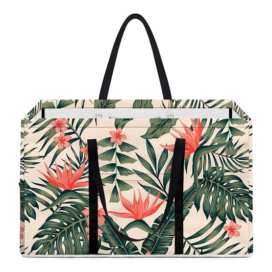 Blossom Tropical Leaves Pattern Print Utility Tote Bag