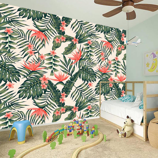 Blossom Tropical Leaves Pattern Print Wall Sticker