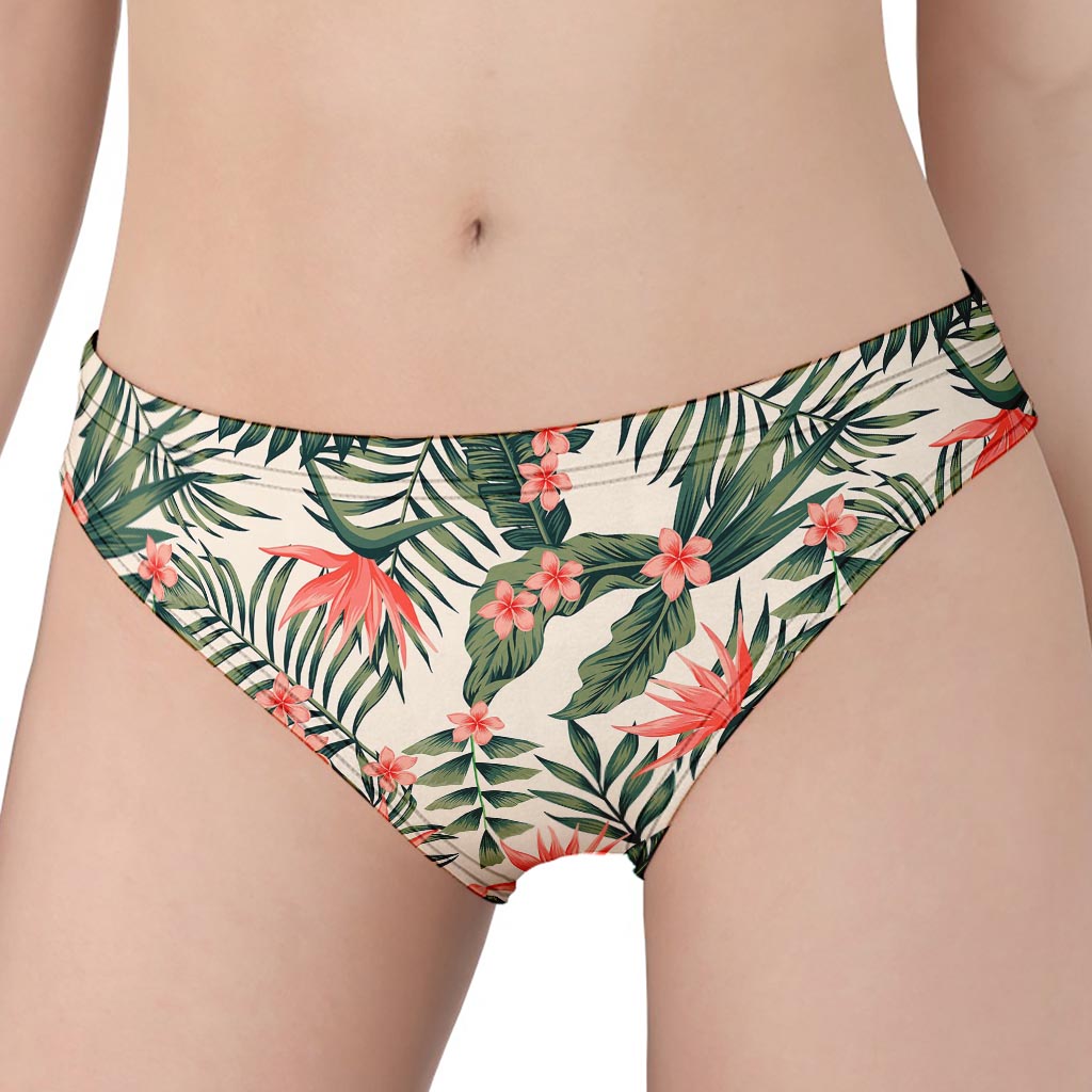 Blossom Tropical Leaves Pattern Print Women's Panties