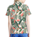 Blossom Tropical Leaves Pattern Print Women's Polo Shirt