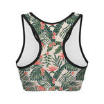 Blossom Tropical Leaves Pattern Print Women's Sports Bra