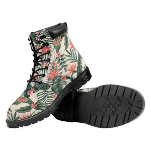 Blossom Tropical Leaves Pattern Print Work Boots