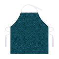 Blue Aboriginal Dot Pattern Print Adjustable Apron