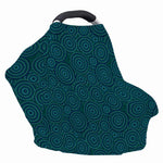 Blue Aboriginal Dot Pattern Print Baby Seat Cover