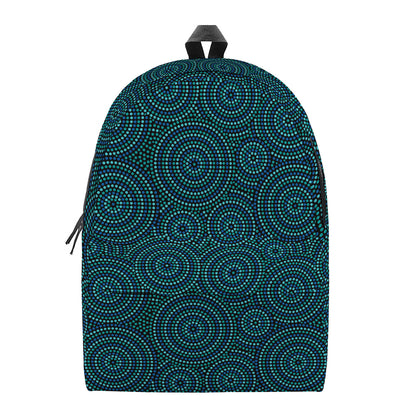 Blue Aboriginal Dot Pattern Print Backpack