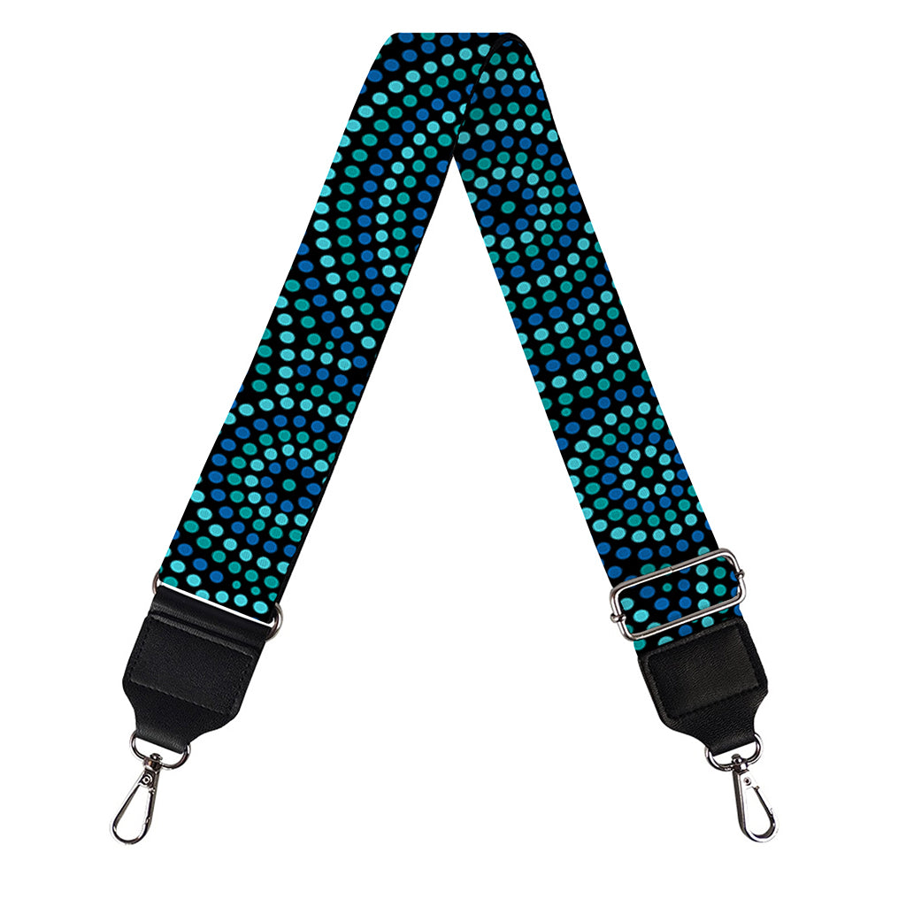 Blue Aboriginal Dot Pattern Print Bag Strap