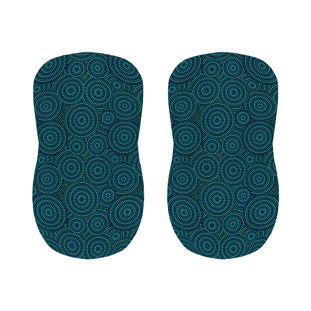 Blue Aboriginal Dot Pattern Print Bar Stool Covers