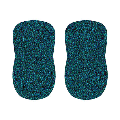 Blue Aboriginal Dot Pattern Print Bar Stool Covers