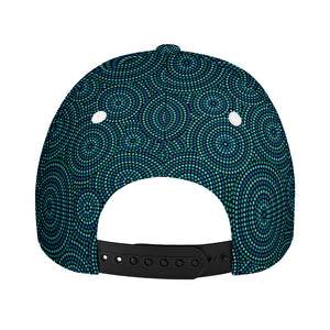 Blue Aboriginal Dot Pattern Print Baseball Cap