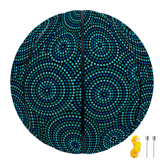 Blue Aboriginal Dot Pattern Print Basketball