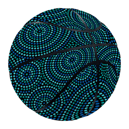 Blue Aboriginal Dot Pattern Print Basketball