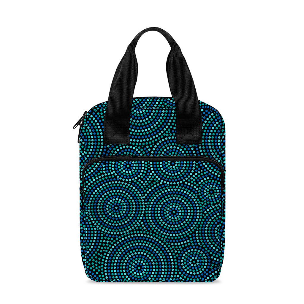 Blue Aboriginal Dot Pattern Print Bible Tote Bag