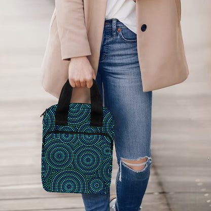 Blue Aboriginal Dot Pattern Print Bible Tote Bag