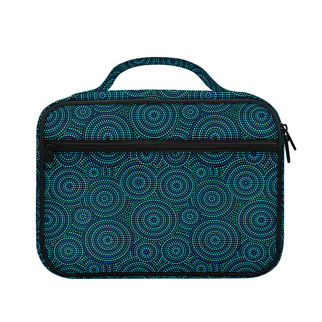 Blue Aboriginal Dot Pattern Print Briefcase Bible Bag