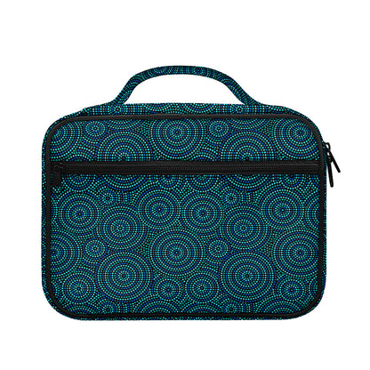 Blue Aboriginal Dot Pattern Print Briefcase Bible Bag