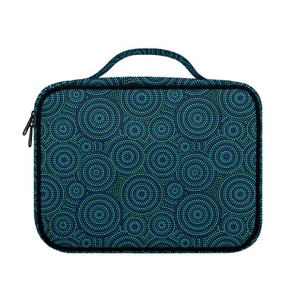 Blue Aboriginal Dot Pattern Print Briefcase Bible Bag