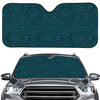 Blue Aboriginal Dot Pattern Print Car Windshield Sun Shade