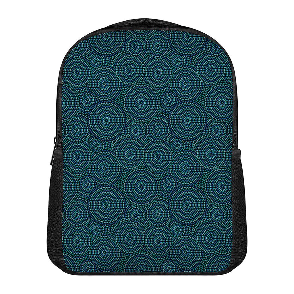 Blue Aboriginal Dot Pattern Print Casual Backpack