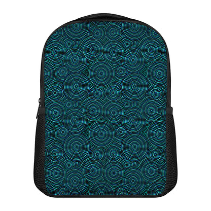 Blue Aboriginal Dot Pattern Print Casual Backpack