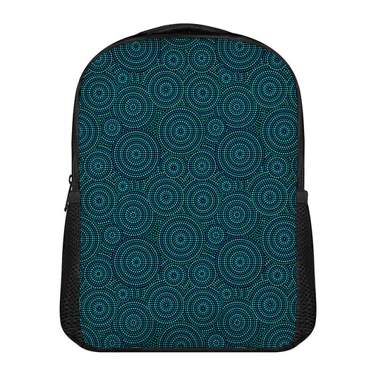 Blue Aboriginal Dot Pattern Print Casual Backpack