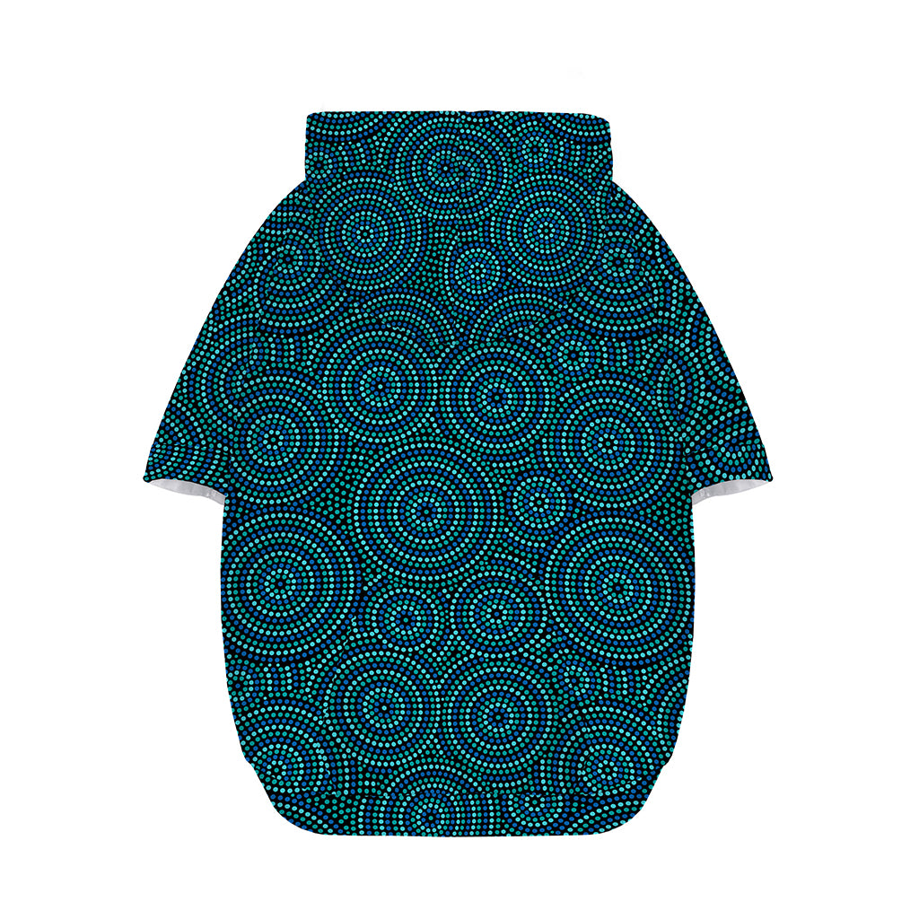 Blue Aboriginal Dot Pattern Print Dog Zip Up Hoodie