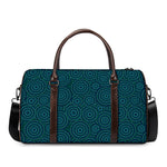 Blue Aboriginal Dot Pattern Print Duffle Bag