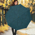 Blue Aboriginal Dot Pattern Print Foldable Umbrella
