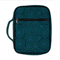 Blue Aboriginal Dot Pattern Print Front Pocket Bible Bag