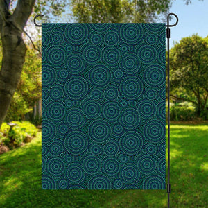 Blue Aboriginal Dot Pattern Print Garden Flag