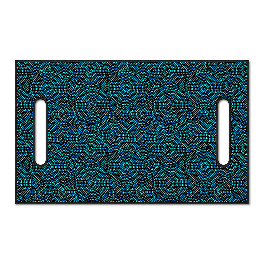 Blue Aboriginal Dot Pattern Print Golf Cart Seat Cover